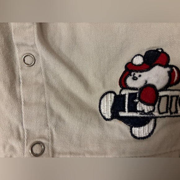 Vintage 90’s Baby Toddler Fire Department Cute Puppy Khaki Denim Overalls - 24M - Picture 10 of 16